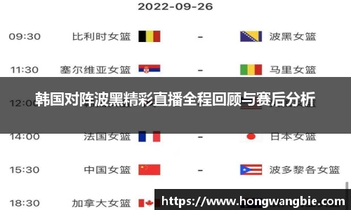韩国对阵波黑精彩直播全程回顾与赛后分析