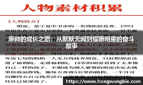 原帅的成长之路：从默默无闻到耀眼明星的奋斗故事